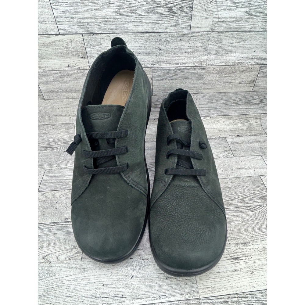 KEEN Mosey Chukka‎ Men Sz 11 Dark Olive Green Leather Minimalist Boots 1029529